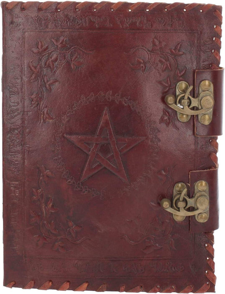 Nemesis Now Kleines Book of Shadow-Tagebuch aus Leder mit Schloss, 27 cm, Braun