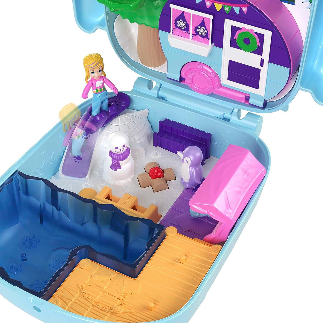 Polly Pocket Puppen und Spielset, Tierspielzeug, Pyjama-Party, Snowy Sleepover Owl Co