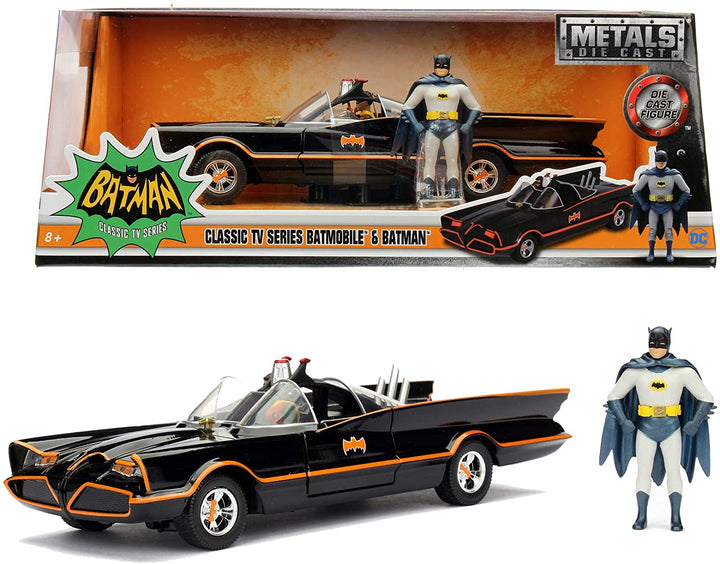 Jada Toys 253215001 Batmobile Coche Metall 1966 Classic Serie TV Con Figur 1:24
