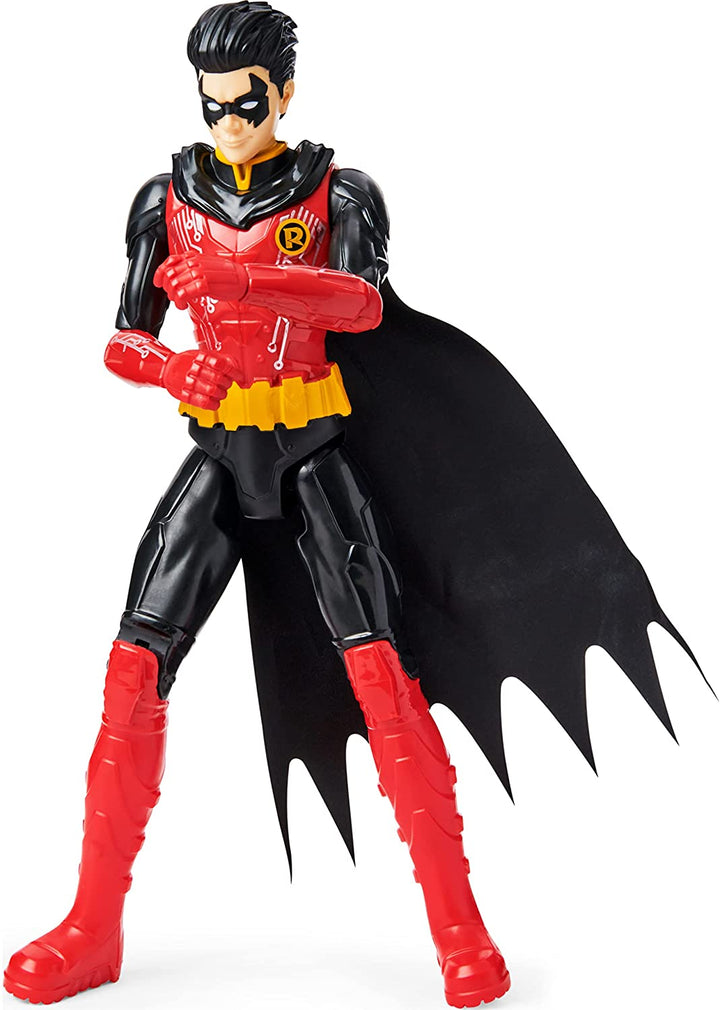 DC Comics Batman 12-Zoll-Robin-Actionfigur (roter/schwarzer Anzug), Kinderspielzeug für Jungen
