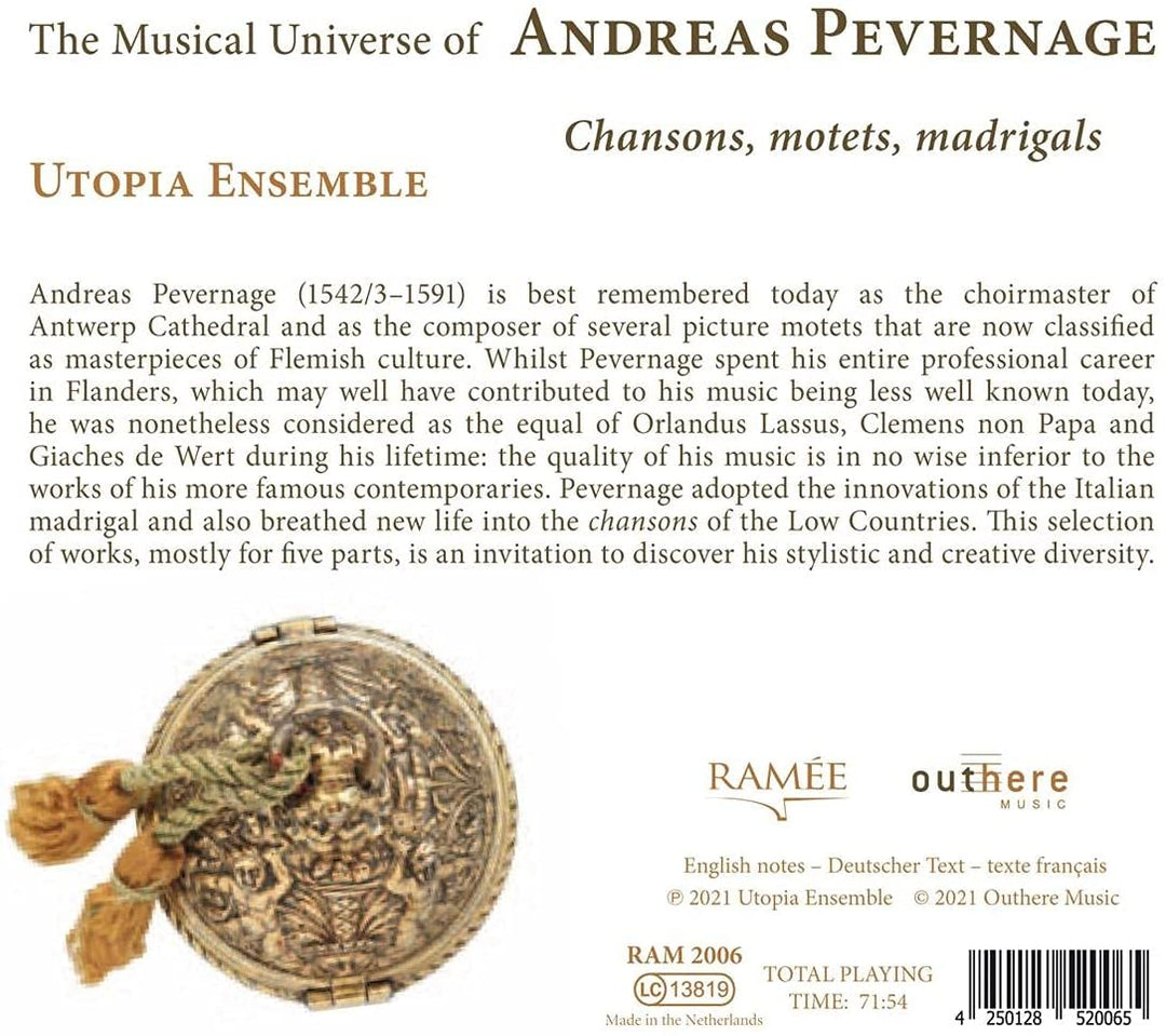 Utopia Ensemble - The Musical Universe of Andreas Pevernage [Audio CD]