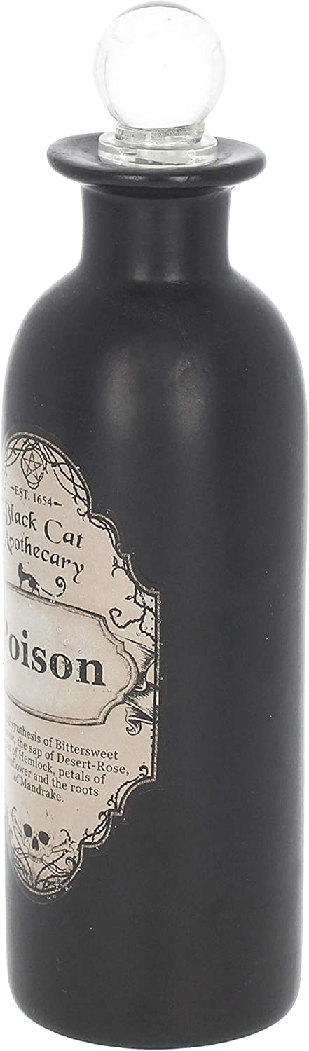 Nemesis Now Gifttrankflasche, 20 cm, Schwarz
