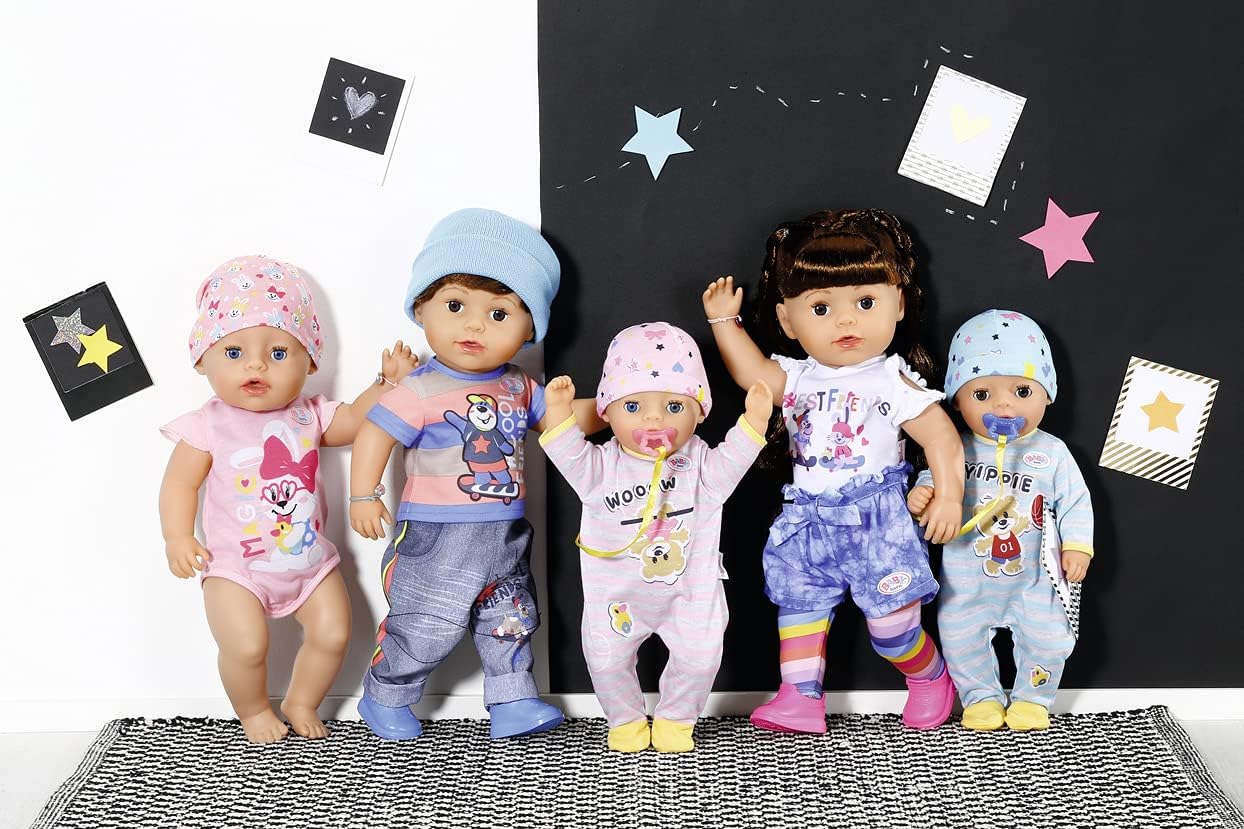 BABY born Brother 43cm Doll - Interactive Vinyl Baby with Moveable Knees, Real Tears & Bath Play