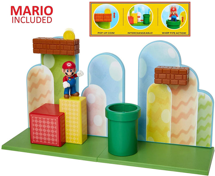 Super Mario 85991-4L-PKR1 Acorn Plains 2,5-Zoll-Figurenspielset mit Funktionszubehör