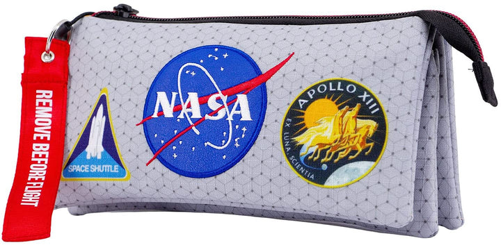 NASA Houston-Triple HS Pencil Case, Grey