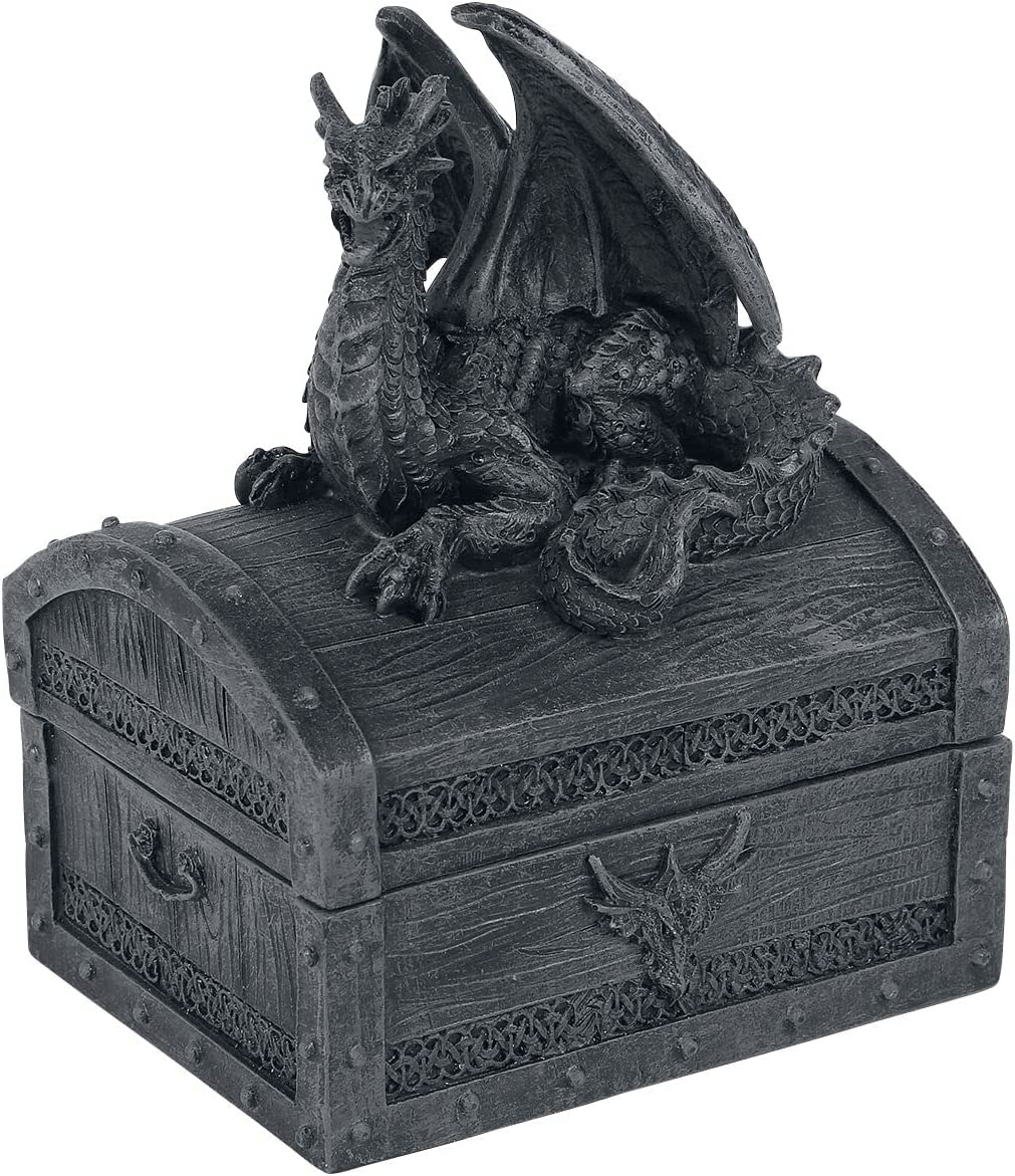 Nemesis Now Sacred Keeper Drachenbox, Grau, 14,5 cm