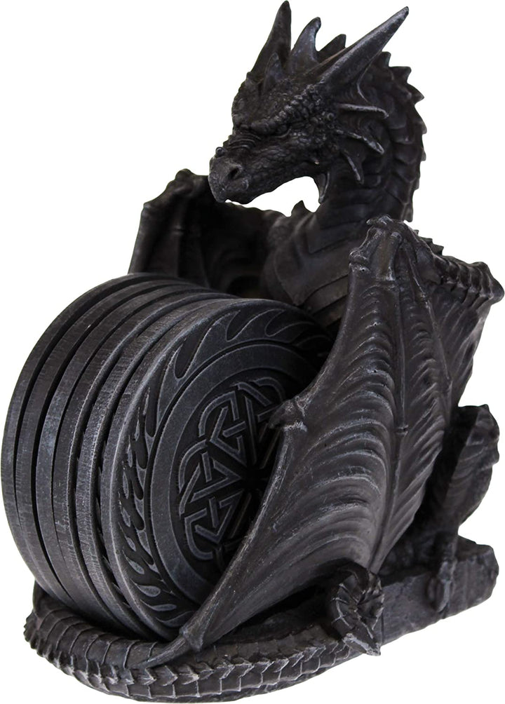 Nemesis Now Dragons Lair Untersetzer-Set, Untersetzer, 22 cm, Schwarz
