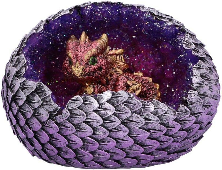 Nemesis Now U4999R0 Red Geode Home glitzernde Jungtier- und Ei-Figur, Polyre