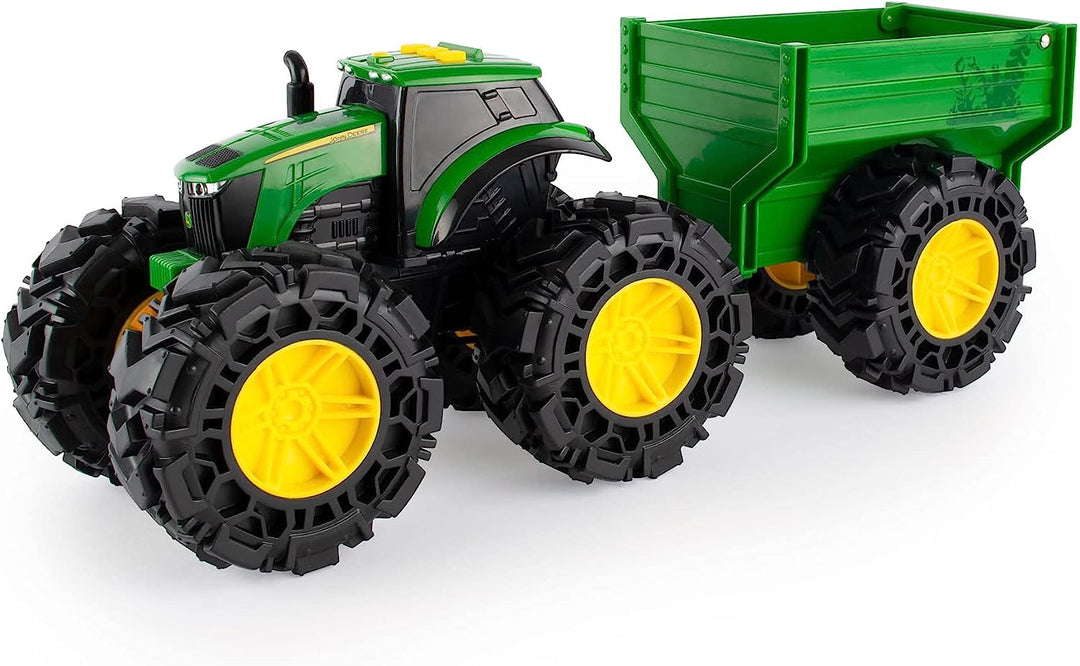 John Deere Kids 736 47353 EA John Deere Lights &amp; Sounds Traktor mit Wagen, rot