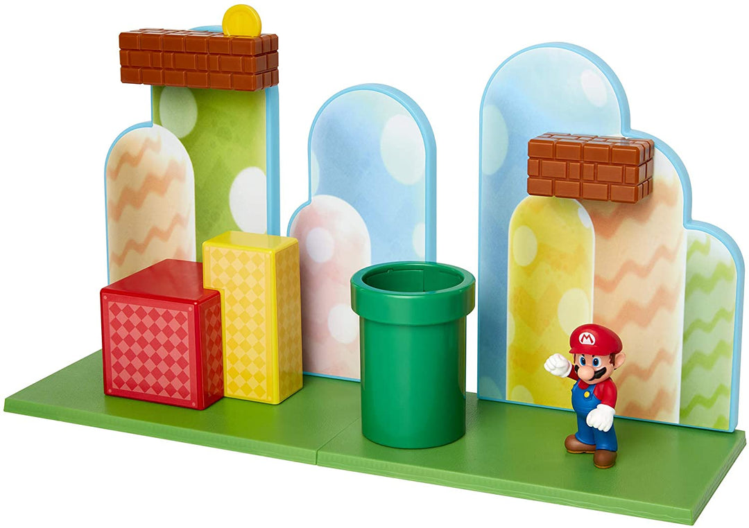 Super Mario 85991-4L-PKR1 Acorn Plains 2,5-Zoll-Figurenspielset mit Funktionszubehör