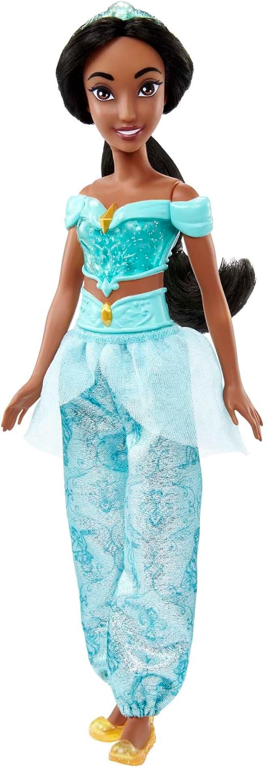 Disney Princess Toys, bewegliche Modepuppe Jasmine mit glitzernder Kleidung und A