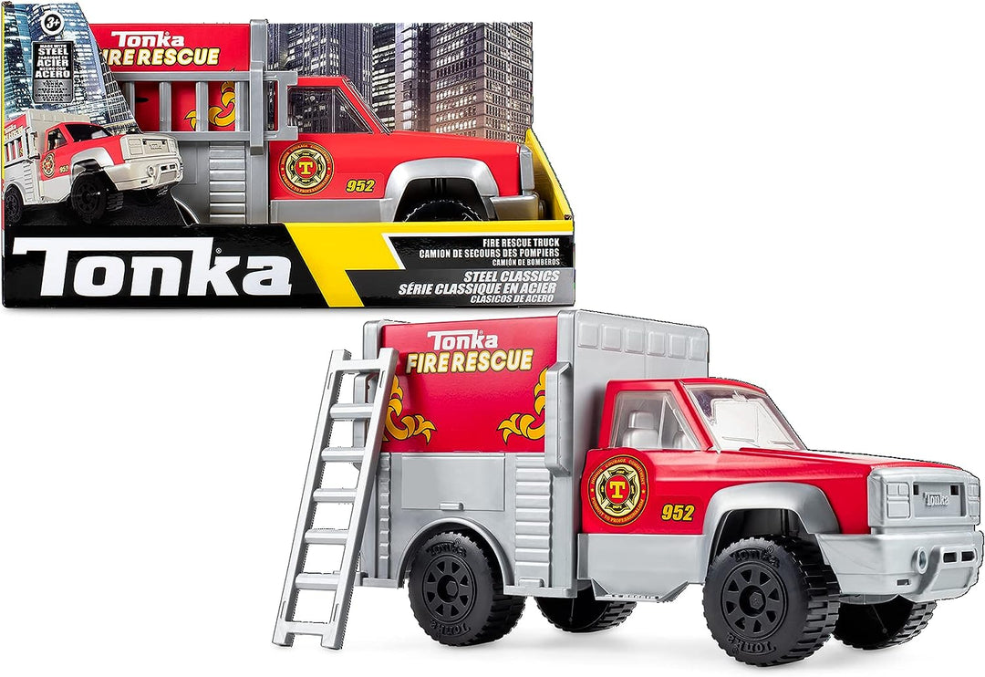 Tonka 06189 Steel Classics Rettungswagen, Konstruktionsspielzeug für Jungen und Mädchen
