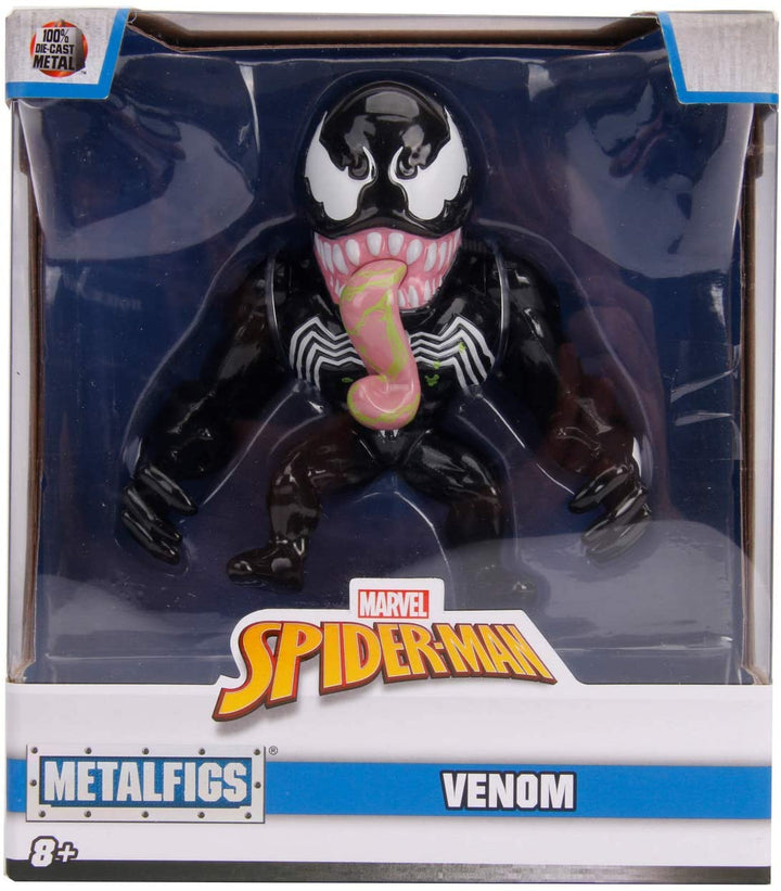 Jada Toys 253221008 Marvel Venom Figur, 10 cm, Sammelfigur, Druckgussfigur, Schwarz