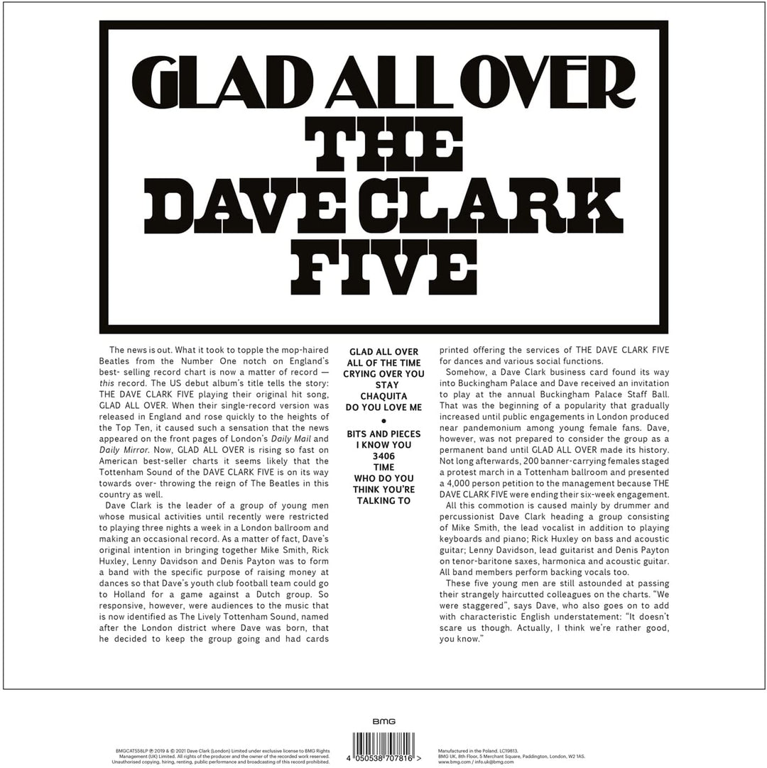 The Dave Clark Five – Glad All Over (Remastered – Limitiertes weißes Vinyl) [VINYL]
