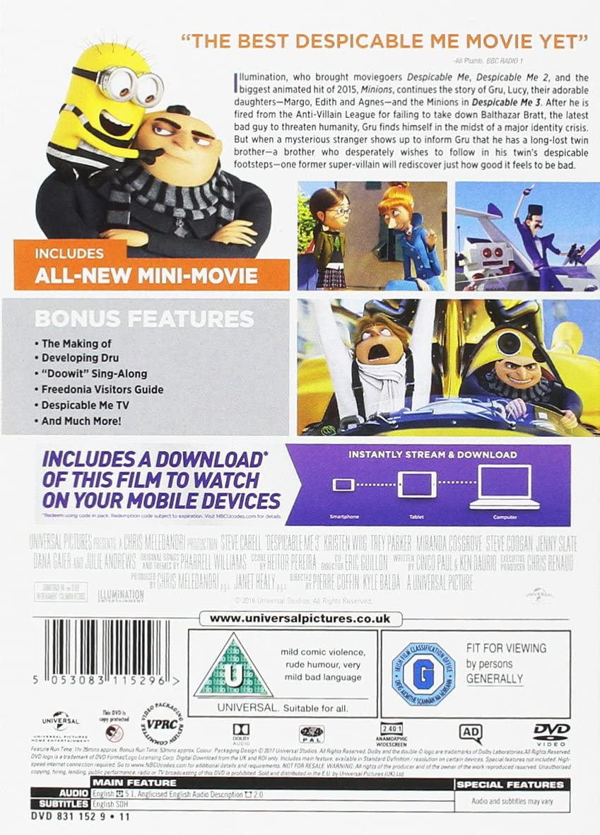 Despicable Me 3 [DVD] [2017]