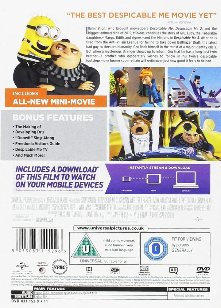 Despicable Me 3 [DVD] [2017]