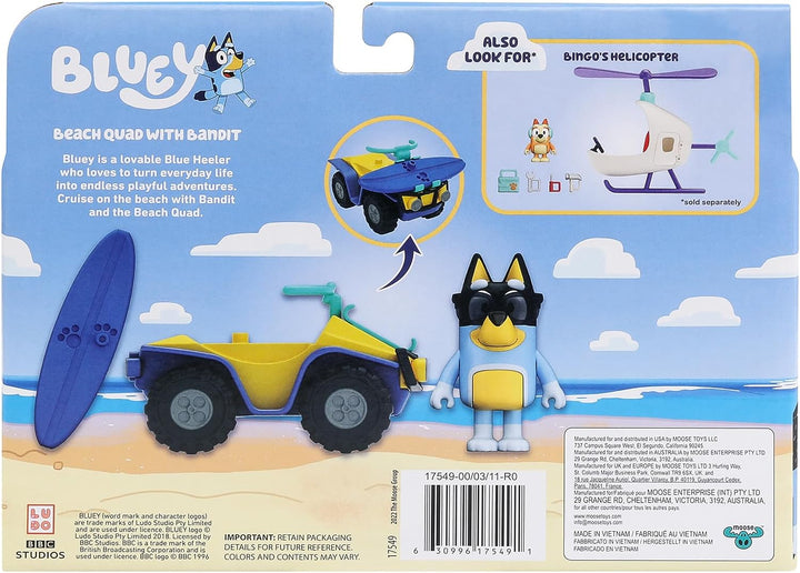 Bluey 17549 Vehicle & Figure Beach Quad with Bandit, Multicolor