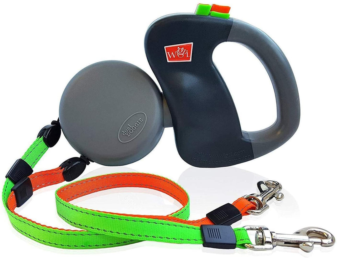 Wigzi STDDV2-GO Dual Doggie intrekbaar, grijs