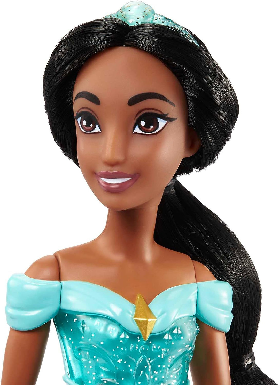 Disney Princess Toys, bewegliche Modepuppe Jasmine mit glitzernder Kleidung und A