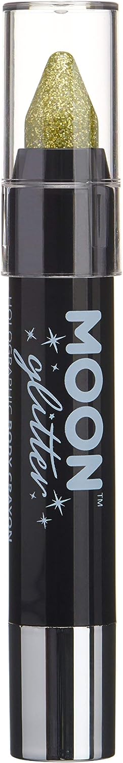 Holografischer Glitzer-Farbstift/Körperkreiden-Make-up für Gesicht und Körper von Moon Glitter – 3,5 g – Gold