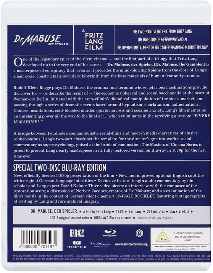 Dr. Mabuse, der Spieler. [DR. Mabuse, der Spieler.] [Masters of Cinema] – [Blu-Ray]