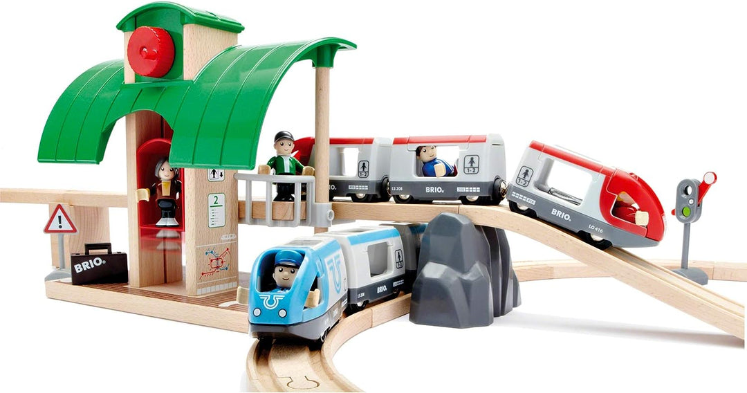 BRIO World Railway Travel Switching Set - Interactive Train Playset for Kids Age 3+ (33512)