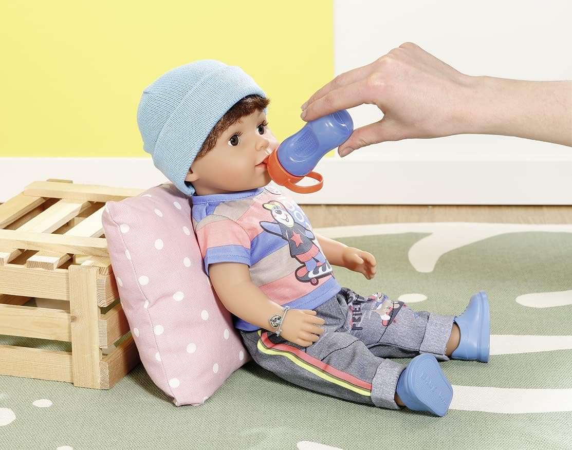 BABY born Brother 43 cm Puppe – Interaktives Vinylbaby mit beweglichen Knien, echten Tränen und Badespiel 4
