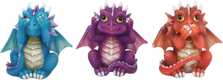 Nemesis Now B3756K8 Figur „Drei weise Drachenlinge“, 8,5 cm, Rot, Kunstharz