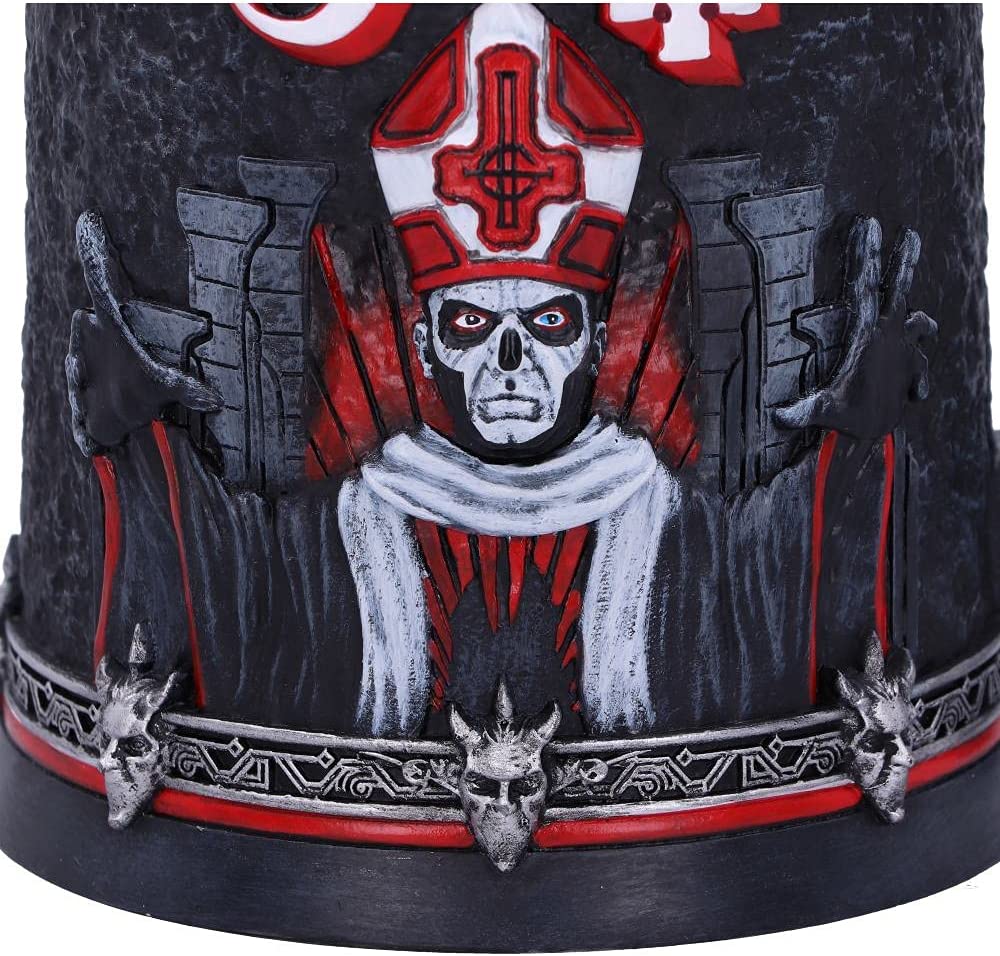Nemesis Now B4847P9 Lizenzierter Ghost Papa Emeritus III Summons Red Humpen, Harz m. Edelstahl