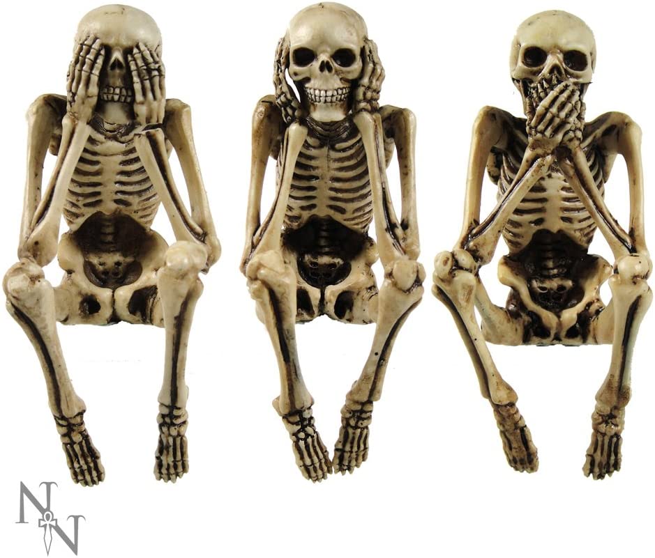 Nemesis Now NEM4341 Drei weise Skelettfigur, 24 cm, elfenbeinfarben