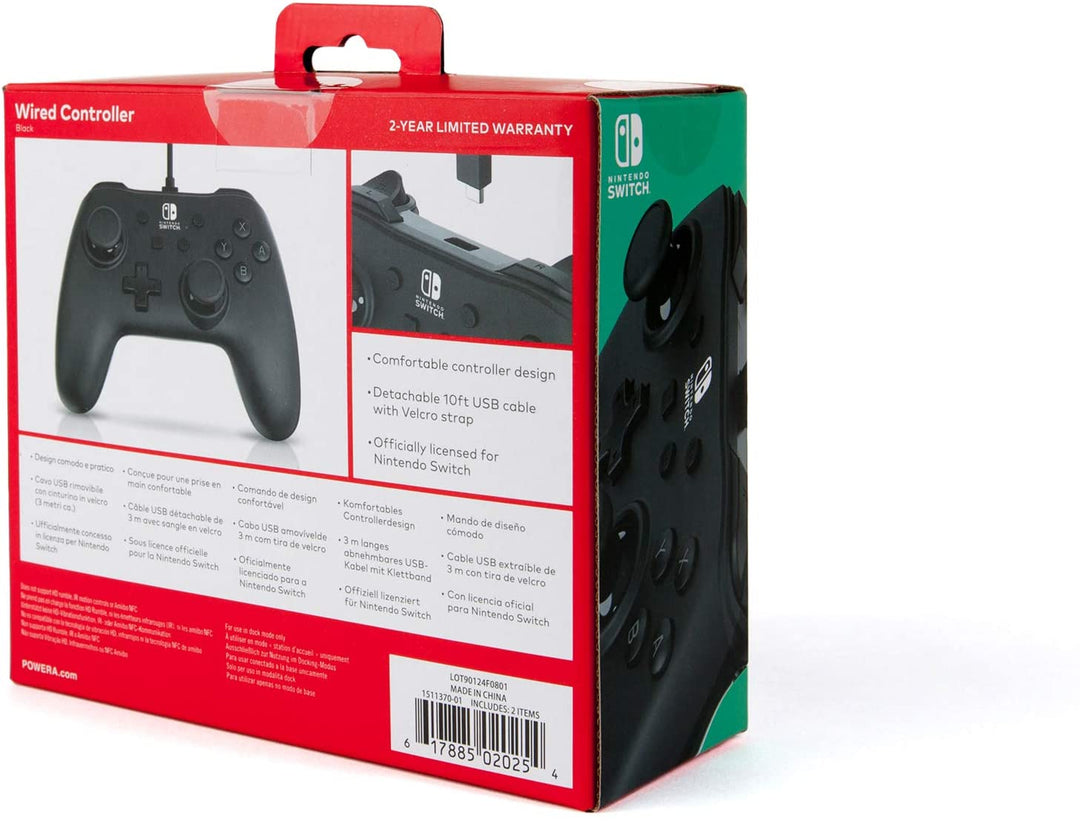 Nintendo Switch Wired Controller Gamepad Mattschwarz