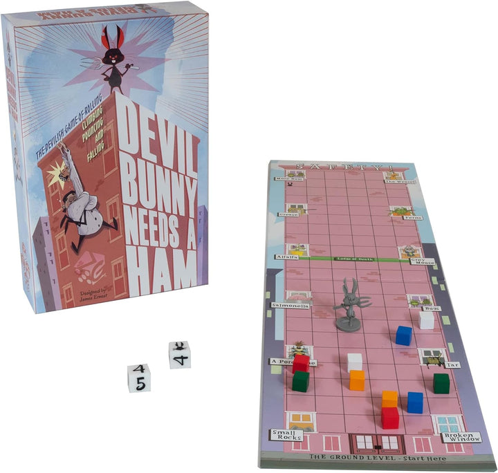 Devil Bunny Needs A Ham - Greater Than Games, Adventurous Race to The Top of The Skyscraper Board Game