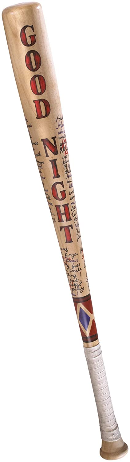 Offiziell lizenzierter Harley-Quinn-Baseballschläger von The Noble Collection – Nachbildung einer Suicide Squad-Requisite – 31,5 Zoll (80 cm) massiver Baseballschläger aus Holz in voller Größe