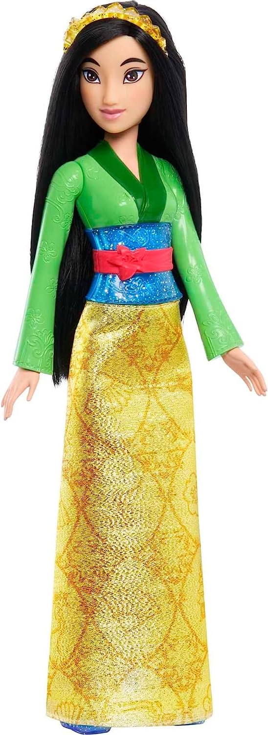 Disney Princess Toys, bewegliche Modepuppe Mulan mit glitzernder Kleidung und Zubehör