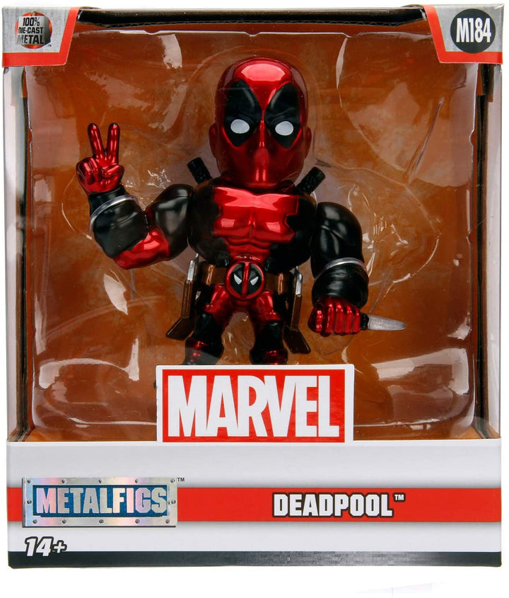 Jada Toys 253221006 Marvel Deadpool 10 cm Sammelfigur, Druckguss, Rot