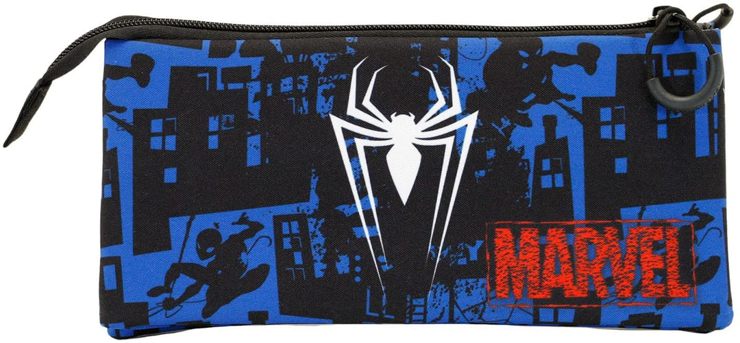 Spiderman Sky-Fan Dreifach-Federmäppchen, Blau