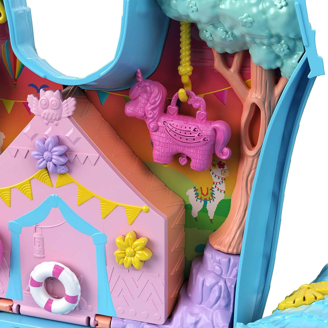 Polly Pocket Pyjama Party Llama Party Large Compact, 25+ Überraschungen (einschließlich 2 M