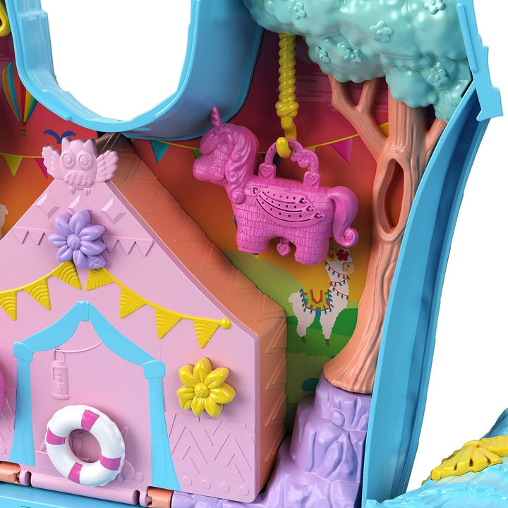 Polly Pocket Pyjama Party Llama Party Large Compact, 25+ Überraschungen (einschließlich 2 M