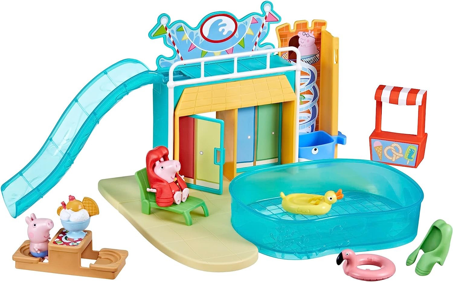 Peppa Pig Waterpark Playset - 2-Sided Playset with Figures & Accessories for 3+