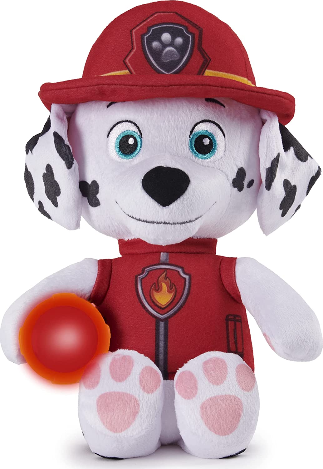 Paw Patrol 6059298, Snuggle Up Marshall-knuffel met zaklamp en geluiden, voor kinderen vanaf 3 jaar
