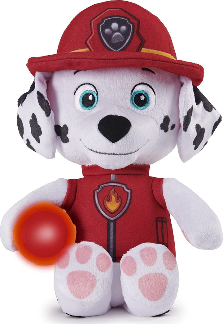 Paw Patrol 6059298, Snuggle Up Marshall-knuffel met zaklamp en geluiden, voor kinderen vanaf 3 jaar