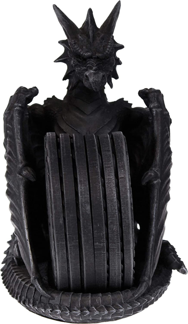 Nemesis Now Dragons Lair Untersetzer-Set, Untersetzer, 22 cm, Schwarz