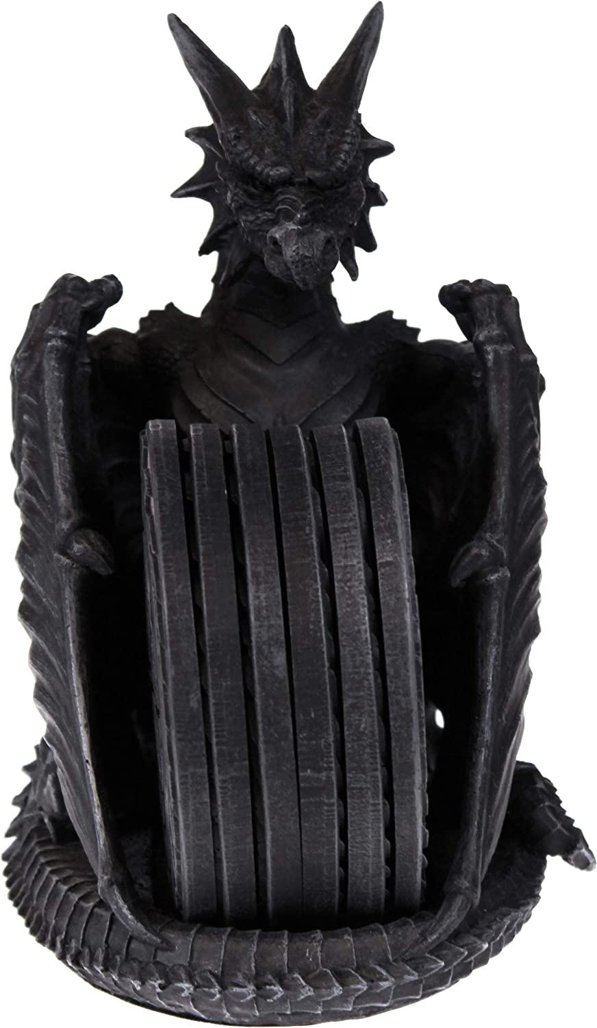 Nemesis Now Dragons Lair - Black Dragon Coaster Set in Resin 4