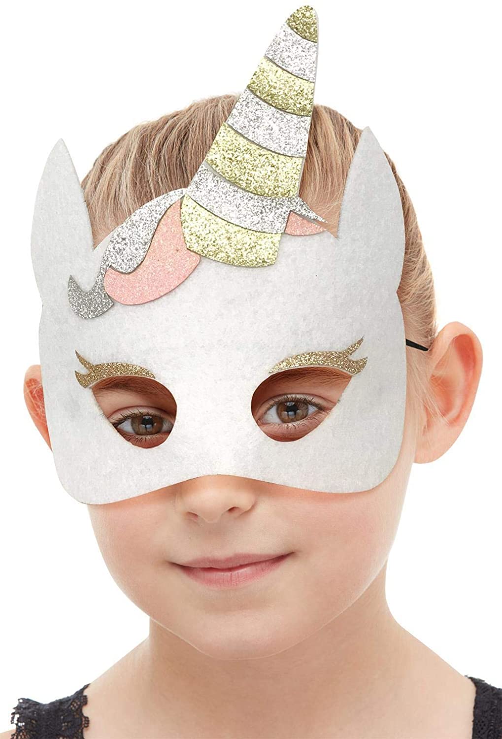 Smiffys 70269 Einhorn-Filzmaske, Unisex-Kinder, Weiß, Einheitsgröße