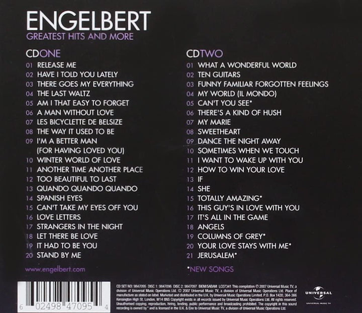 Die größten Hits und mehr – Engelbert Humperdinck [Audio-CD]