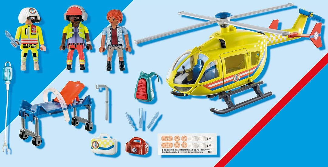 Playmobil 71203 City Life Sanitätshubschrauber, Spielzeug für Kinder ab 4 Jahren, Spielzeugspiel