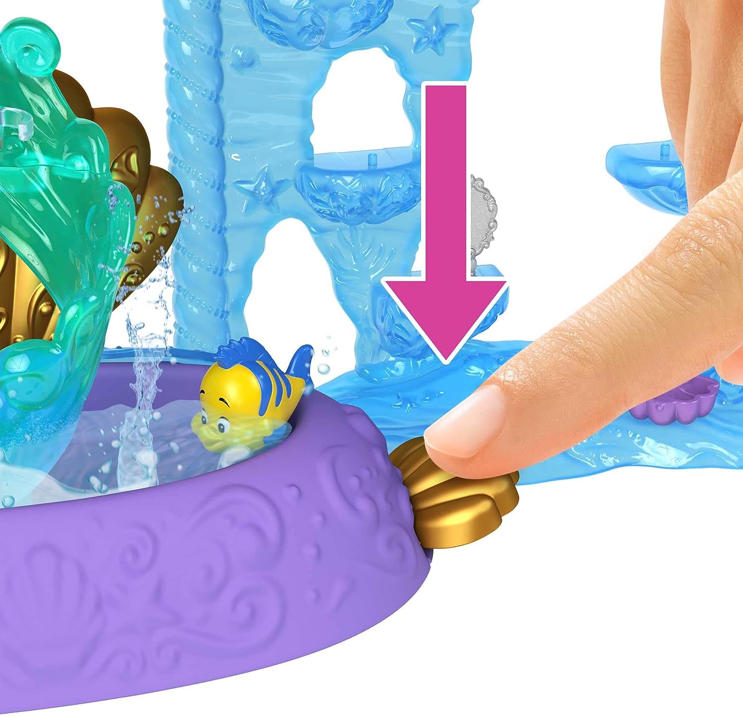 Disney Princess Ariel Stackable Castle Doll House Playset with Doll & Flounder Figure 6