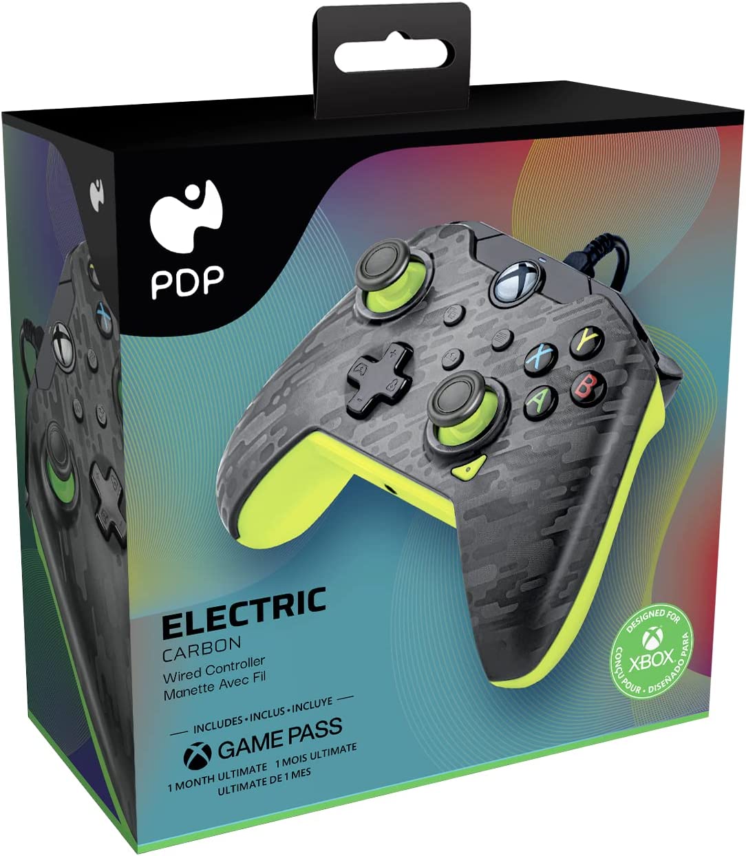 PDP Wired Controller Electric Carbon for Xbox Series X|S, Gamepad, Wired Video G 4