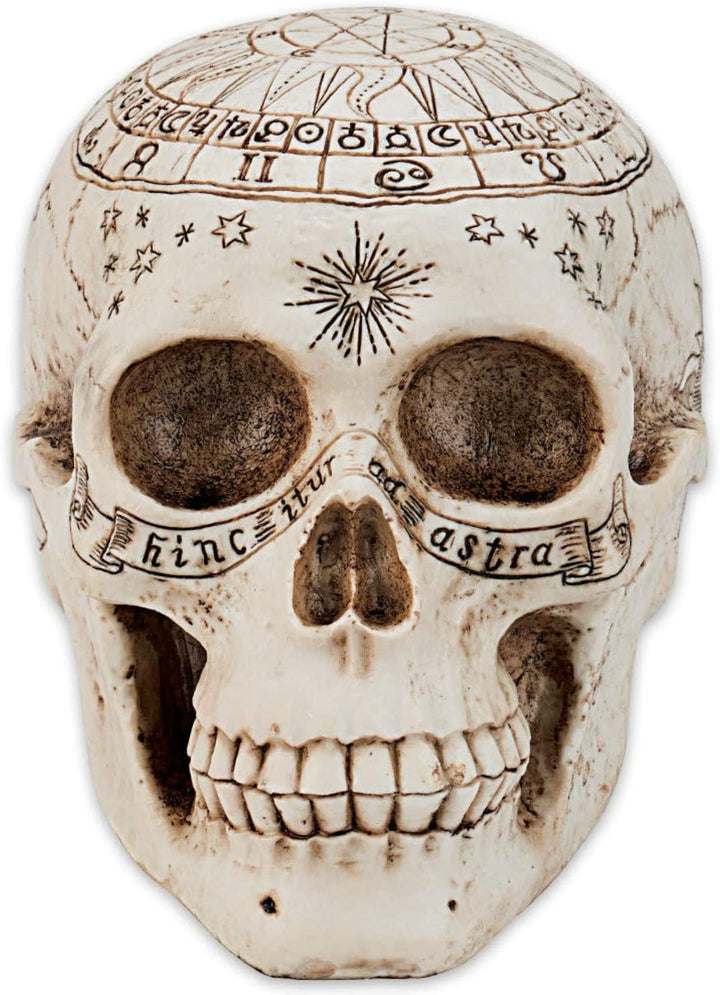 Nemesis Now Astrologische Totenkopffigur, 29 cm, Elfenbeinfarben