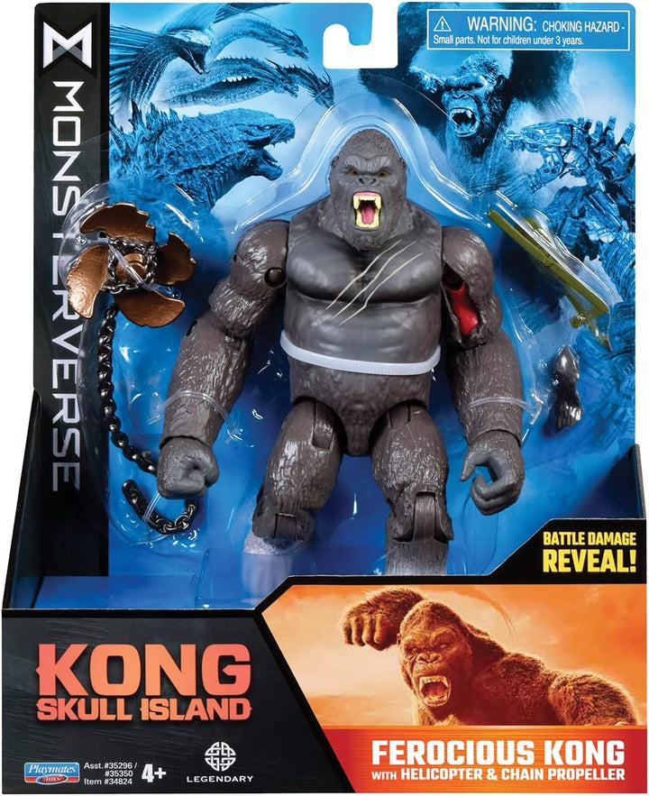 MonsterVerse MNG18000 Skull Island 6'' Ferocious Kong mit Hubschrauber und Kette Pr